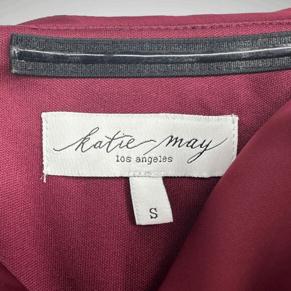 Katie May Miss Jenn Draped Strapless Statement Mini‎ Dress Size Small Bordeaux - Picture 8 of 12